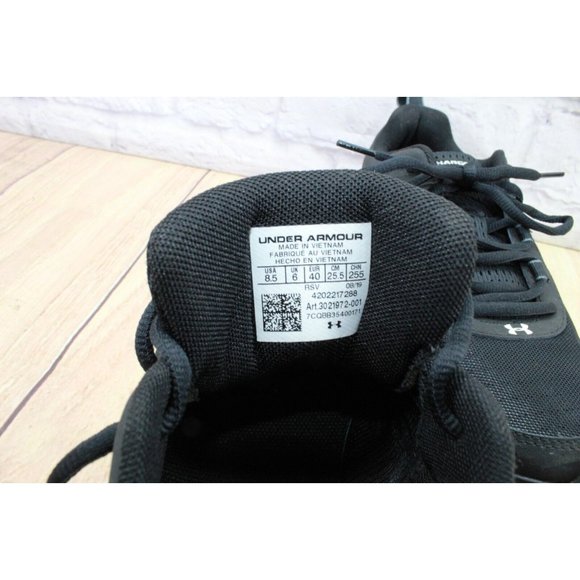 Under Armour Charged Assert Black Nylon Mesh Sneaker Running Shoes Size 8.5 - Picture 9 of 9